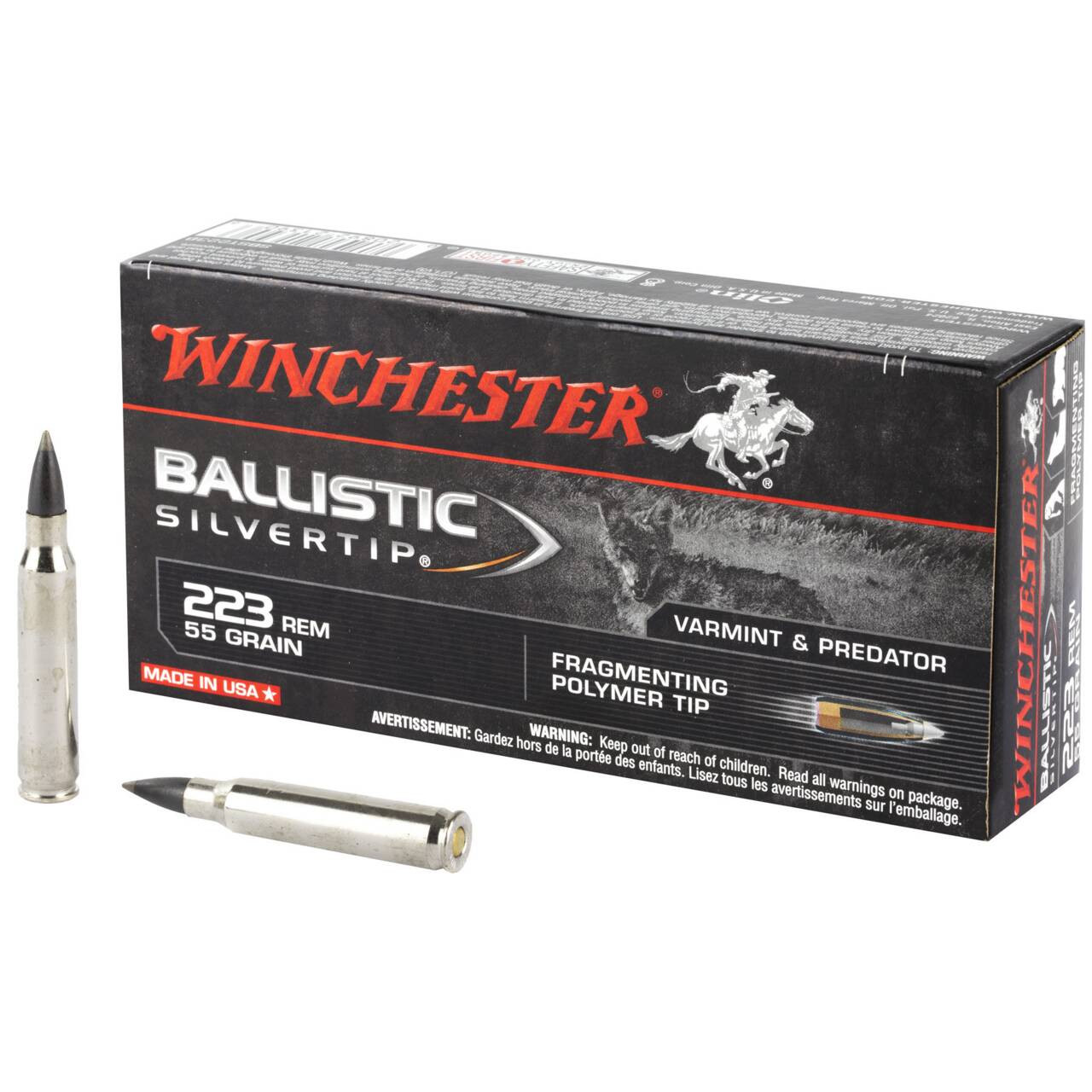 Winchester Ballistic Silvertip Hyper Velocity Centerfire Fragmenting Polymer Tip Cartridge Ammo