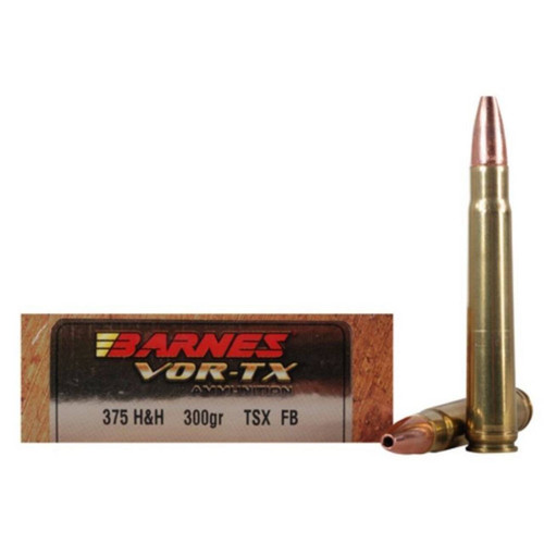 375 H&H Mag Ammo - Barnes Vor-TX Hyper Velocity Centerfire Ammo Flat Base Cartridge Barnes Vor-TX Hyper Velocity Centerfire Flat Base Cartridge Ammo