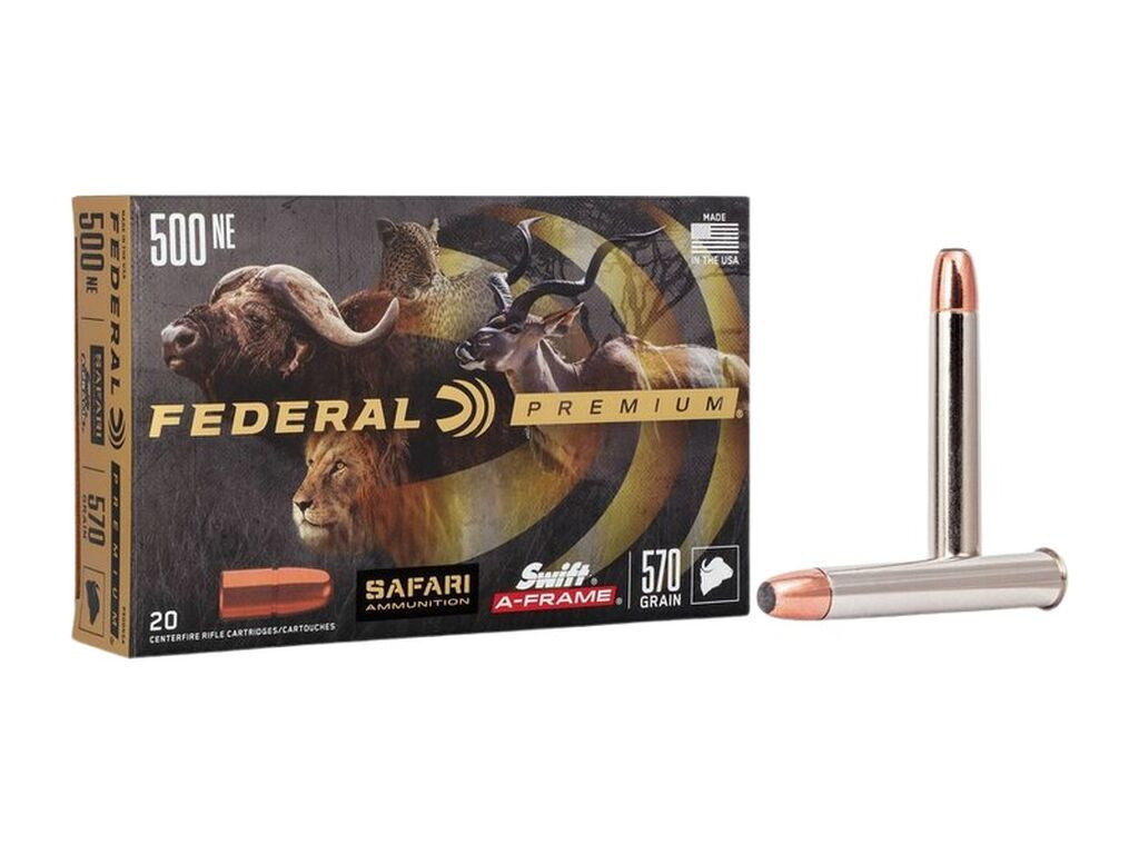 500 Nitro Express Ammo - Federal Premium Safari Cape-Shok Swift Frame Case Federal Premium Safari Cape-Shok Swift Frame Case Ammo