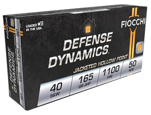 Fiocchi Defense Dynamics Standard Velocity Centerfire Smith & Wesson Cartridge JHP Ammo