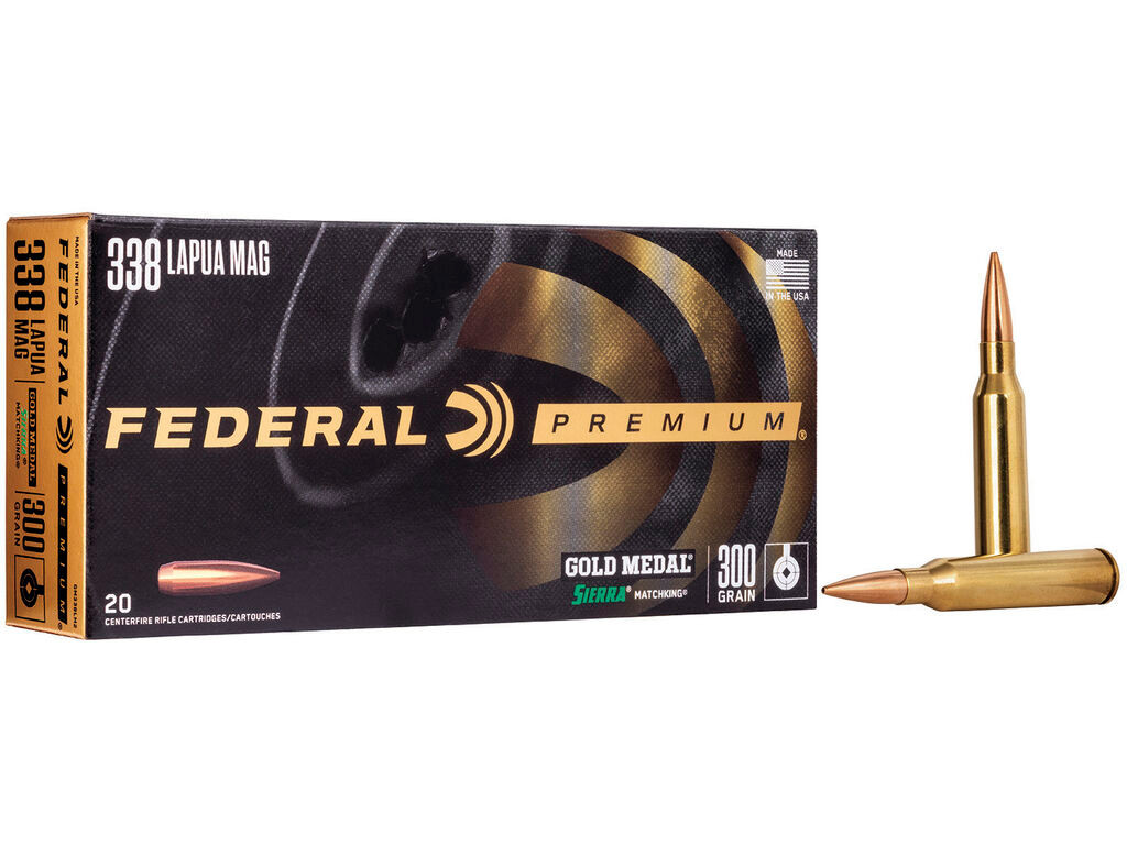 338 Lapua Mag Ammo - Federal Premium Gold Medal Sierra MatchKing Case HPBT Federal Premium Gold Medal Sierra MatchKing Case HPBT Ammo