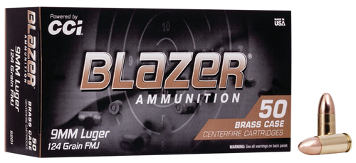 9mm Ammo - CCI Blazer Brass Case FMJ CCI Blazer Brass Case FMJ Ammo