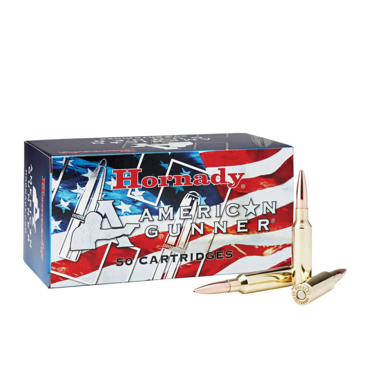 6.5mm Creedmoor Ammo - Hornady American Gunner Hyper Velocity Centerfire Ammo Boat Tail Cartridge HP Hornady American Gunner Hyper Velocity Centerfire Boat Tail Cartridge HP Ammo