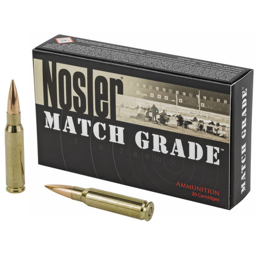 Nosler Match Grade Hyper Velocity Centerfire Flat Base Tipped Cartridge Ammo