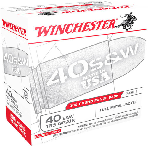 Winchester USA White Standard Velocity Centerfire Smith & Wesson Cartridge FMJ Ammo