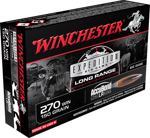 270 Win Ammo - Expedition Hyper Velocity Centerfire Ammo Winchester Nosler AccuBond Long-Range Cartridge Expedition Hyper Velocity Centerfire Winchester Nosler AccuBond Long-Range Cartridge Ammo