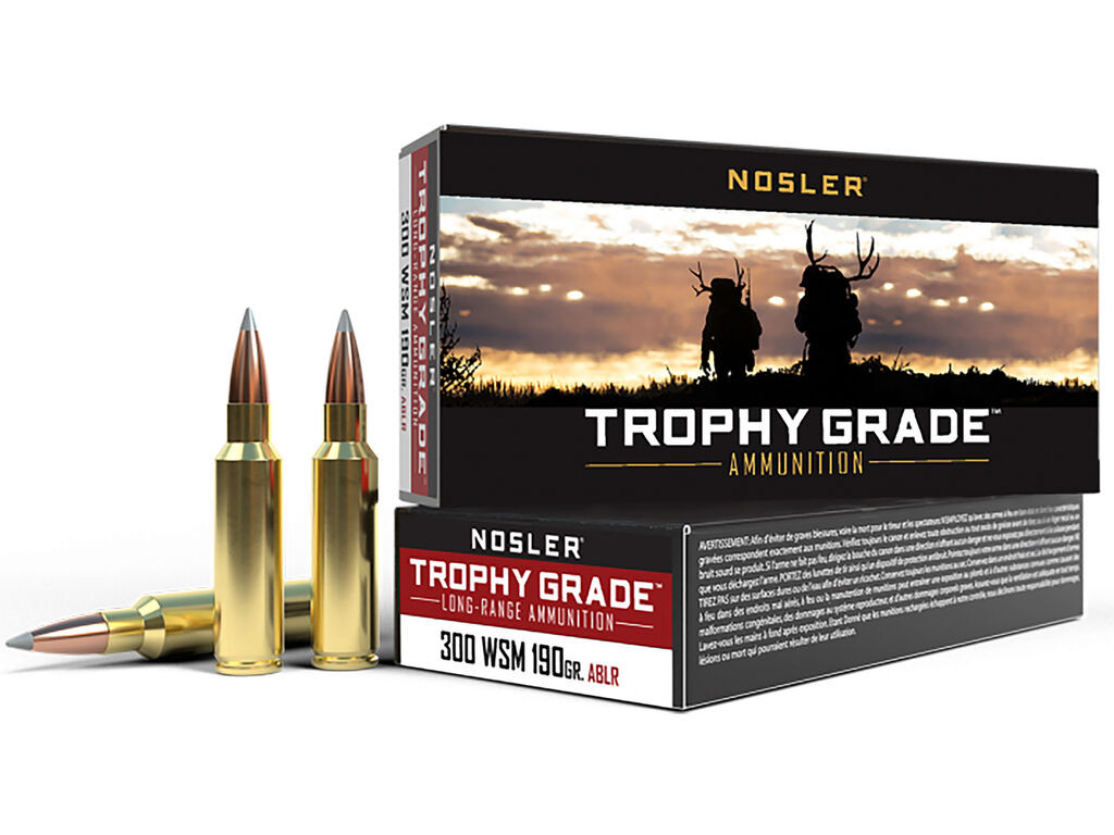 300 WSM Ammo - Nosler Trophy Grade Long-Range Spitzer AccuBond Long Range Case Nosler Trophy Grade Long-Range Spitzer AccuBond Long Range Case Ammo