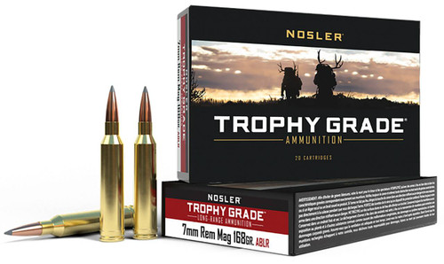 7mm Rem Mag Ammo - Nosler Trophy Grade Long Range Hyper Velocity Centerfire Ammo Spitzer Nosler Trophy Grade Long Range Hyper Velocity Centerfire Spitzer Ammo