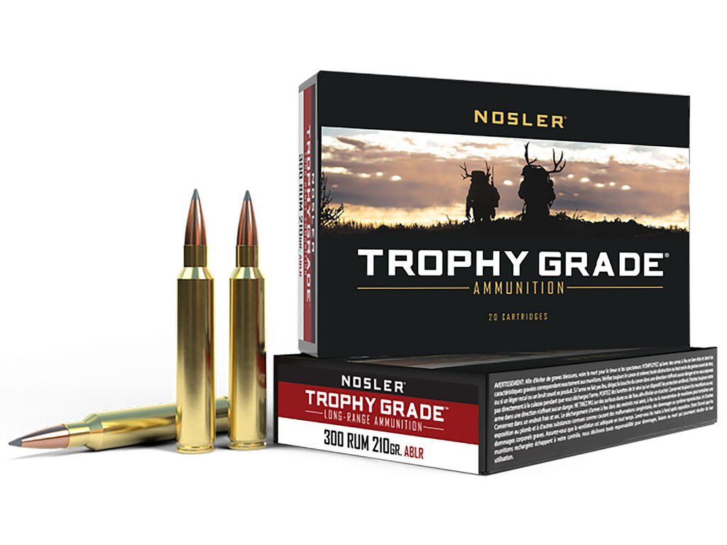 300 RUM Ammo - Nosler Trophy Grade Long-Range Spitzer AccuBond Long Range Case Nosler Trophy Grade Long-Range Spitzer AccuBond Long Range Case Ammo