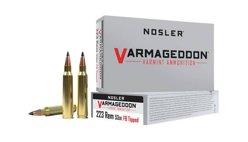Nosler Varmageddon Hyper Velocity Centerfire Flat Base Tipped Cartridge Ammo