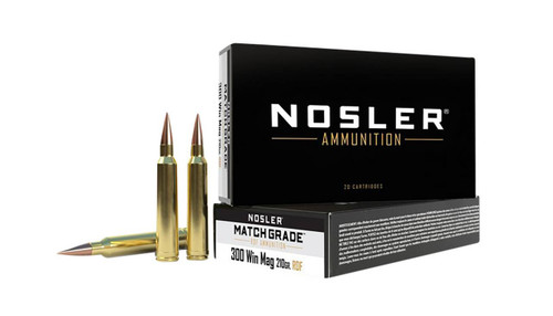 Nosler Match Grade Hyper Velocity Centerfire MagF Boat Tail Cartridge HP Ammo