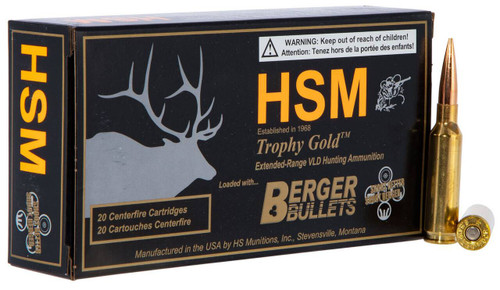 HSM Trophy Gold Hyper Velocity Centerfire Berger Hybrid Tactical Open Ammo