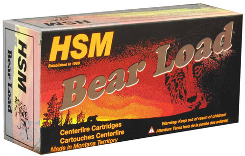 HSM Bear Load Hyper Velocity Centerfire Magnum Wide Flat Nose Cartridge Ammo