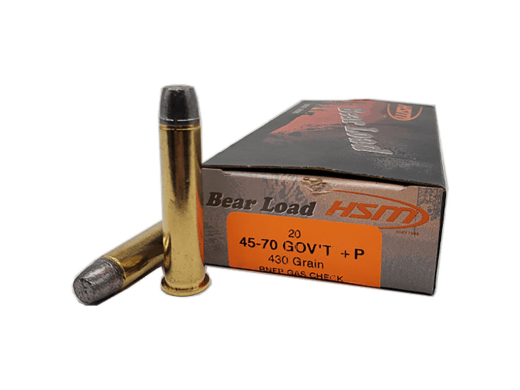 HSM Bear Load Gov Flat Point Case RN Ammo