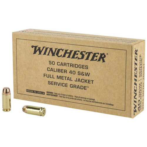 40 S&W Ammo - Winchester Service Grade Standard Velocity Centerfire Ammo Smith & Wesson Flat Nose Winchester Service Grade Standard Velocity Centerfire Smith & Wesson Flat Nose Ammo