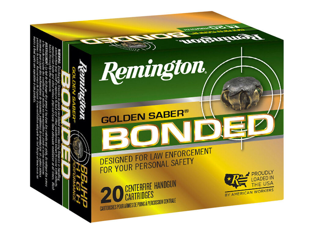 Remington Golden Saber Bonded Brass Case JHP Ammo