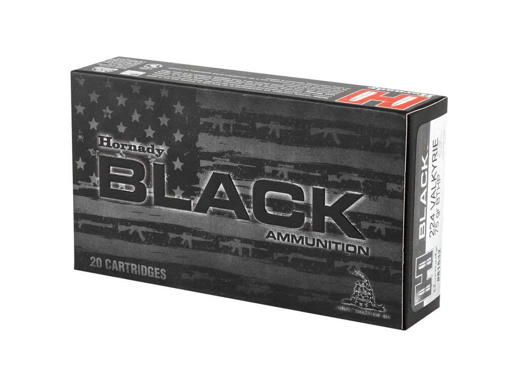 224 Valkyrie Ammo - Hornady Black Boat Tail Case HP Hornady Black Boat Tail Case HP Ammo