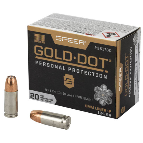 Speer Gold Dot High Velocity Centerfire Luger Cartridge HP +P Ammo