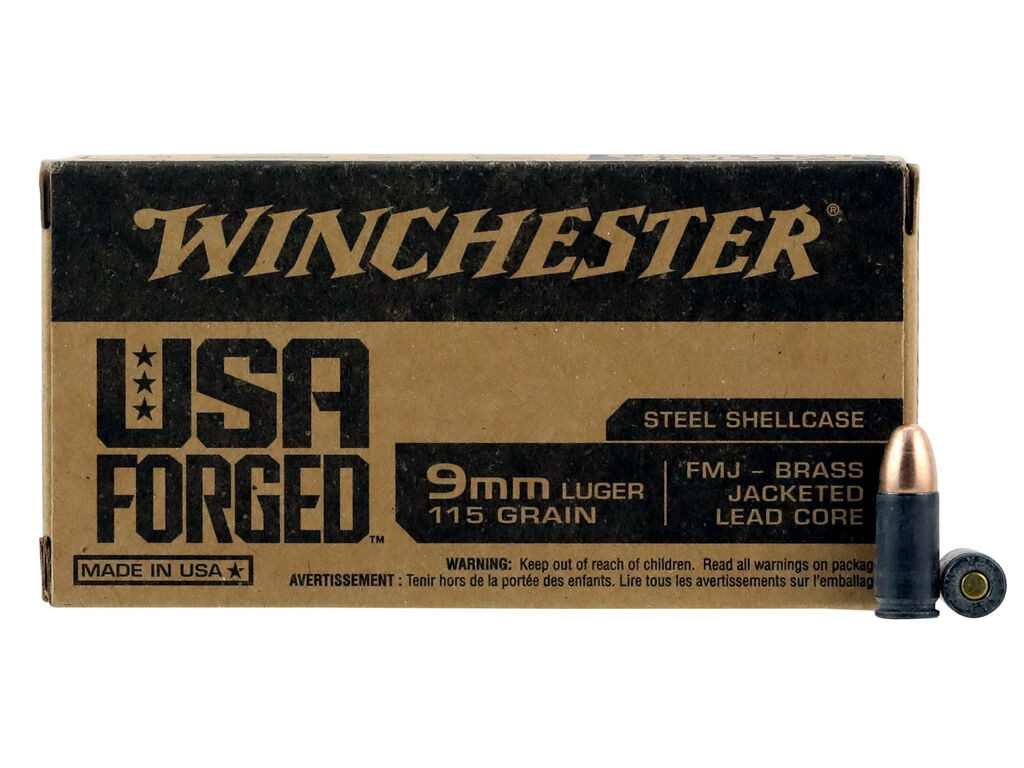 9mm Ammo - Winchester Ammo USA Forged Case FMJ Winchester USA Forged Case FMJ Ammo