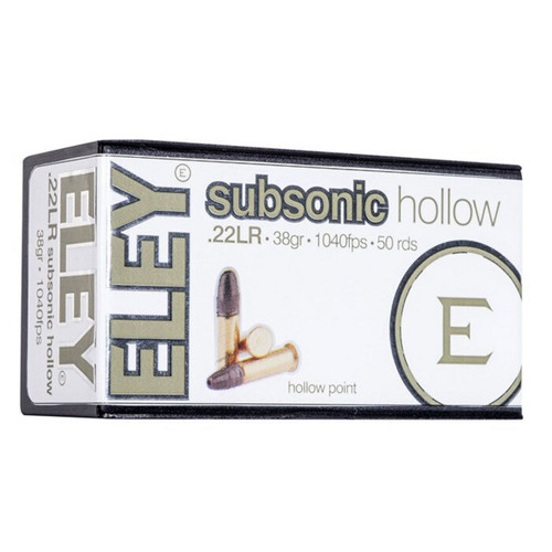 22LR Ammo - Eley Subsonic Hollow Ammo CP Cartridge HP Eley Subsonic Hollow CP Cartridge HP Ammo