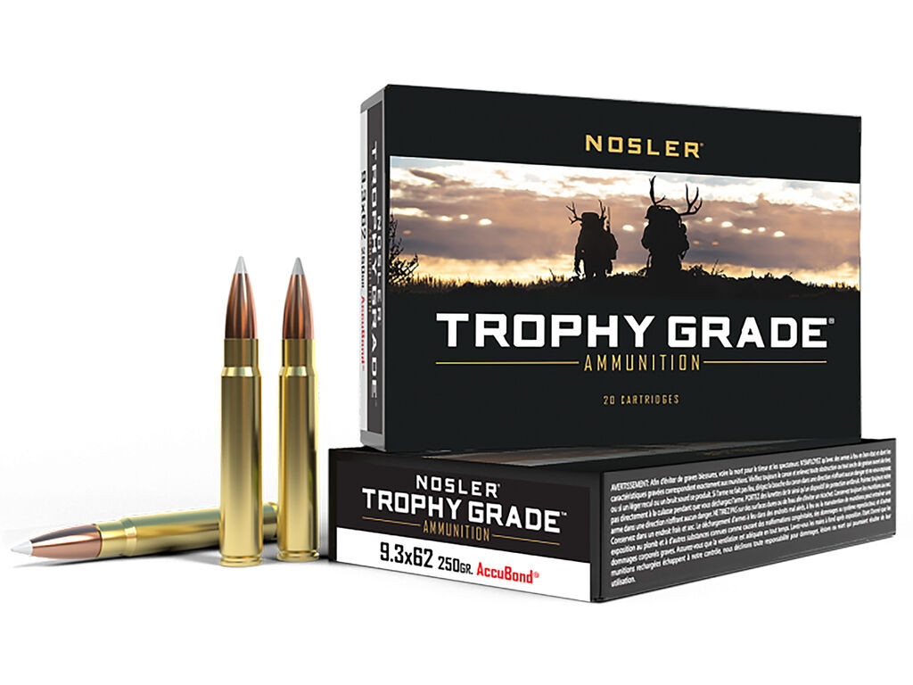 9.3x62mm Ammo - Nosler Trophy Grade AccuBond Case Nosler Trophy Grade AccuBond Case Ammo