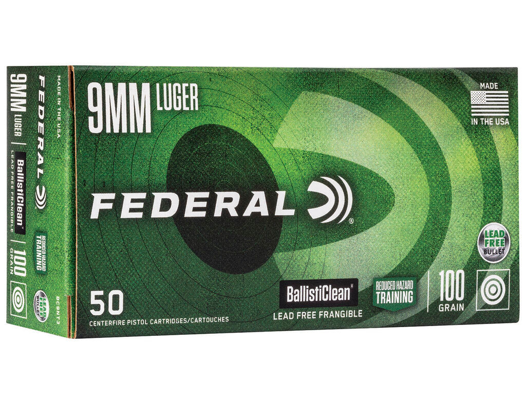 Federal BallistiClean Reduced Hazard Training Lead Free Frangible Case Ammo