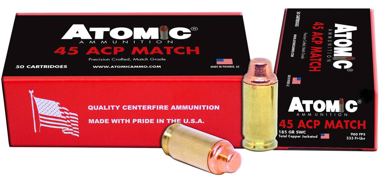 45 ACP/Auto Ammo - Atomic Ammo Match Precision Craft Semi Wadcutter Atomic Match Precision Craft Semi Wadcutter Ammo