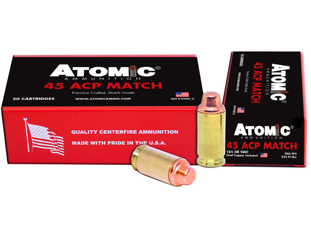 45 ACP/Auto Ammo - Atomic Ammo Match Precision Craft Semi Wadcutter Case Atomic Match Precision Craft Semi Wadcutter Case Ammo