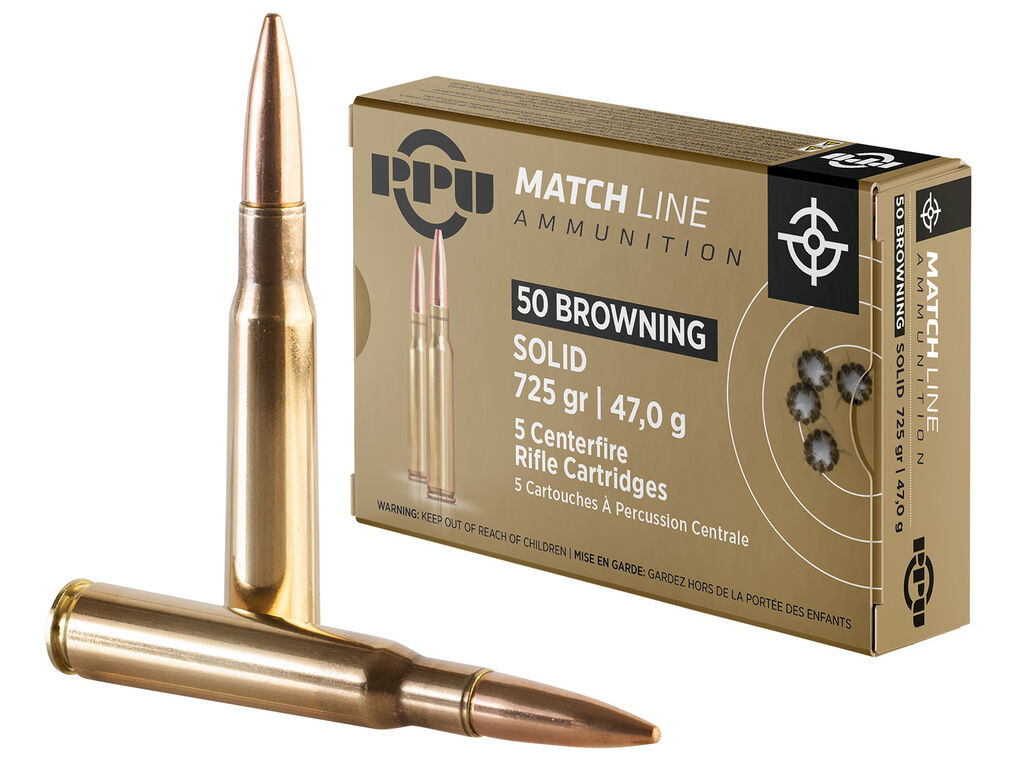 50 BMG Ammo - PPU Match Solid Case FMJ PPU Match Solid Case FMJ Ammo