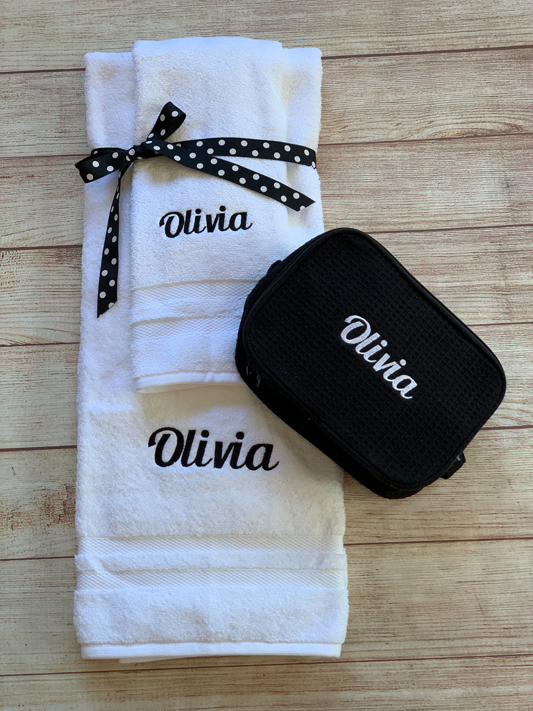 Add some towels to make a great gift. Wicked Stitches Gifts