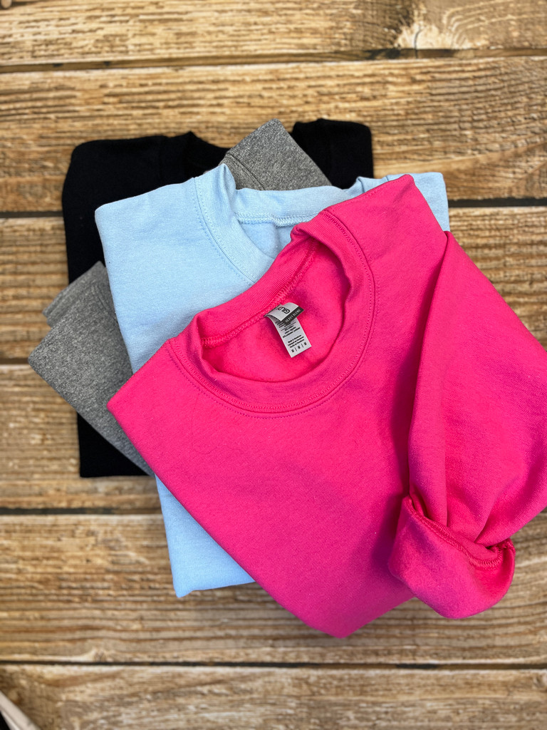Choose your sweatshirt color-Hot pink, Light Blue, Graphite grey, Black