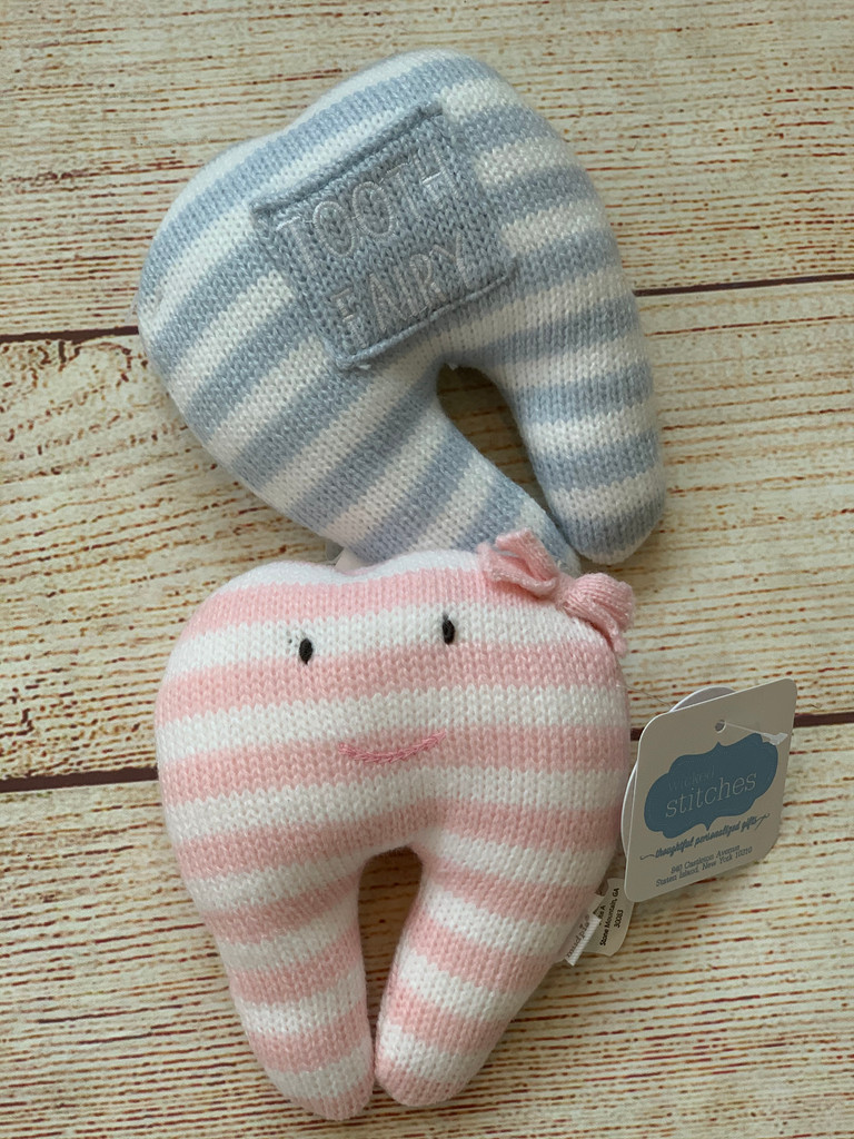 Available in pink or blue!  Order yours today.  Wicked Stitches Gifts.