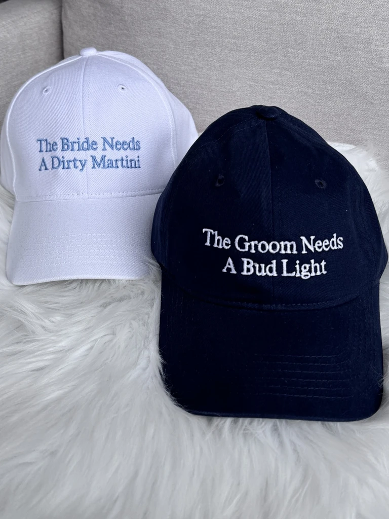 Bride and Groom Signature Drink Caps.