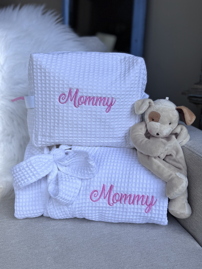 New Mommy Robe and Cosmetic Case Set