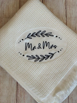 Mr & Mrs Basketweave blanket with no personalization.  By Wicked Stitches Gifts