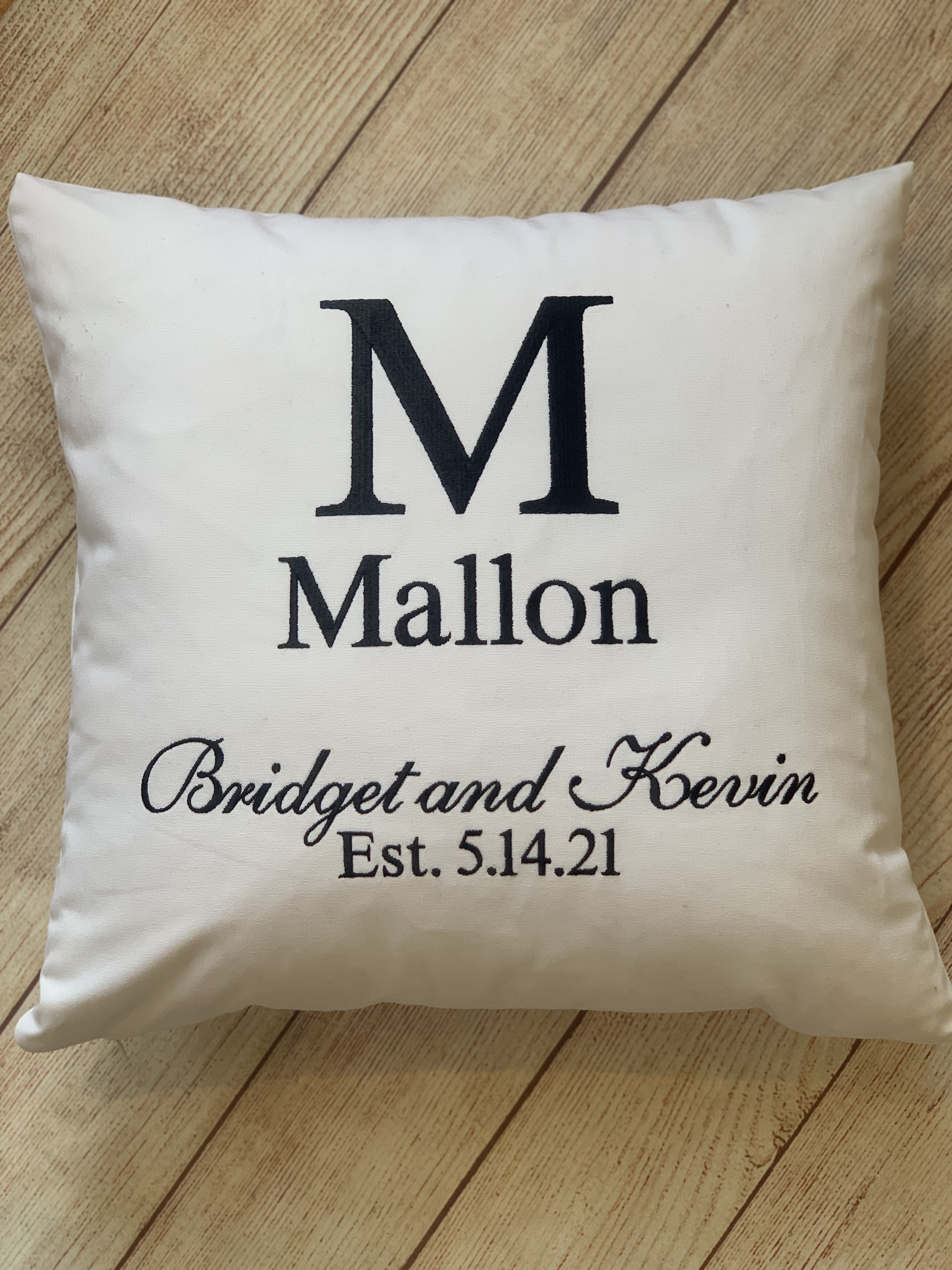 monogrammed bed rest pillow