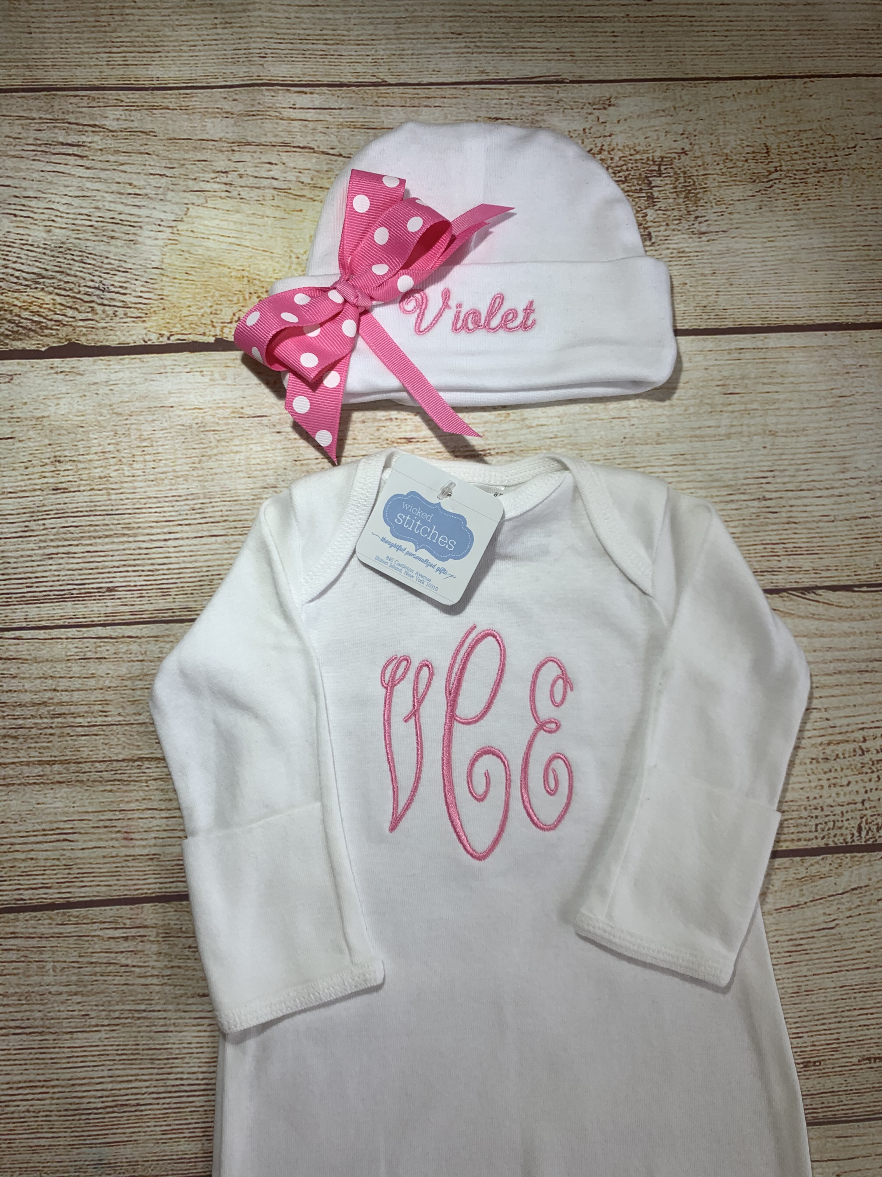 monogram newborn outfit