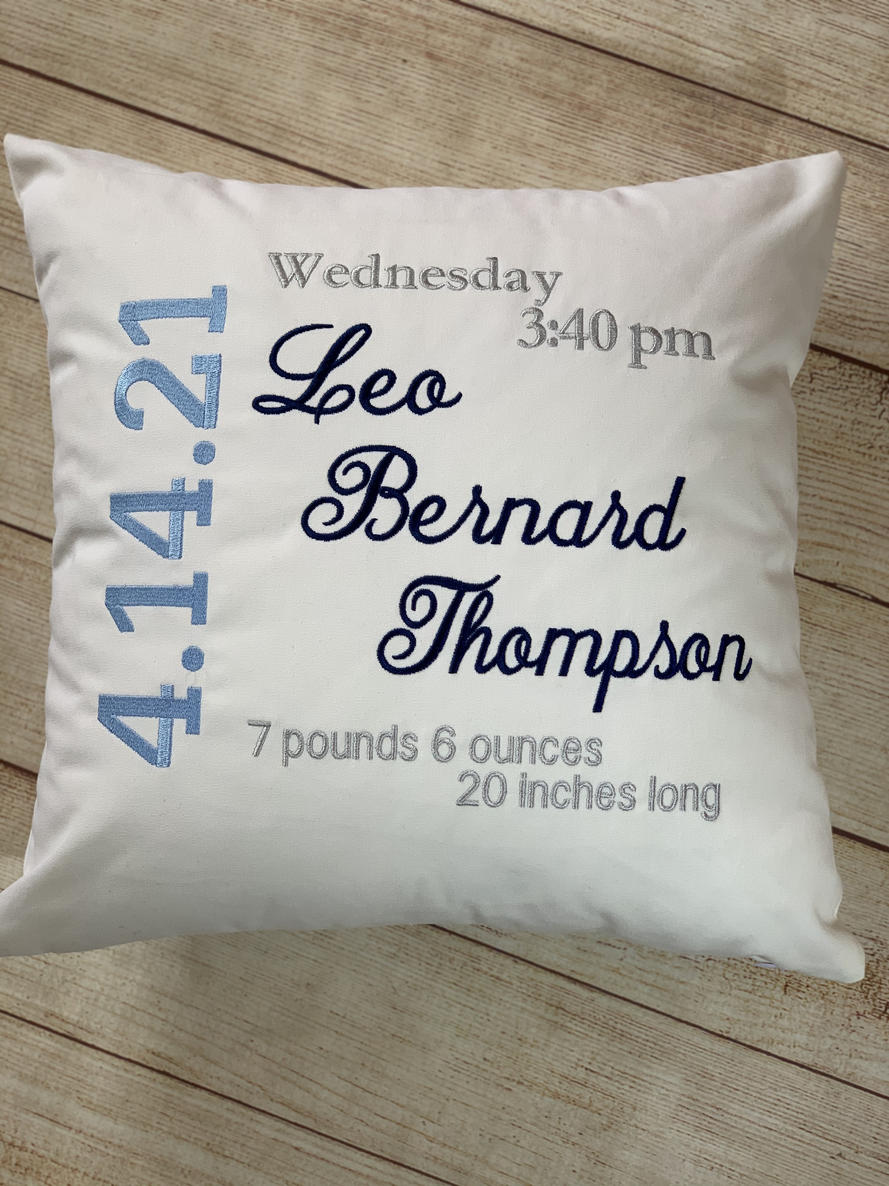 personalized birth pillow