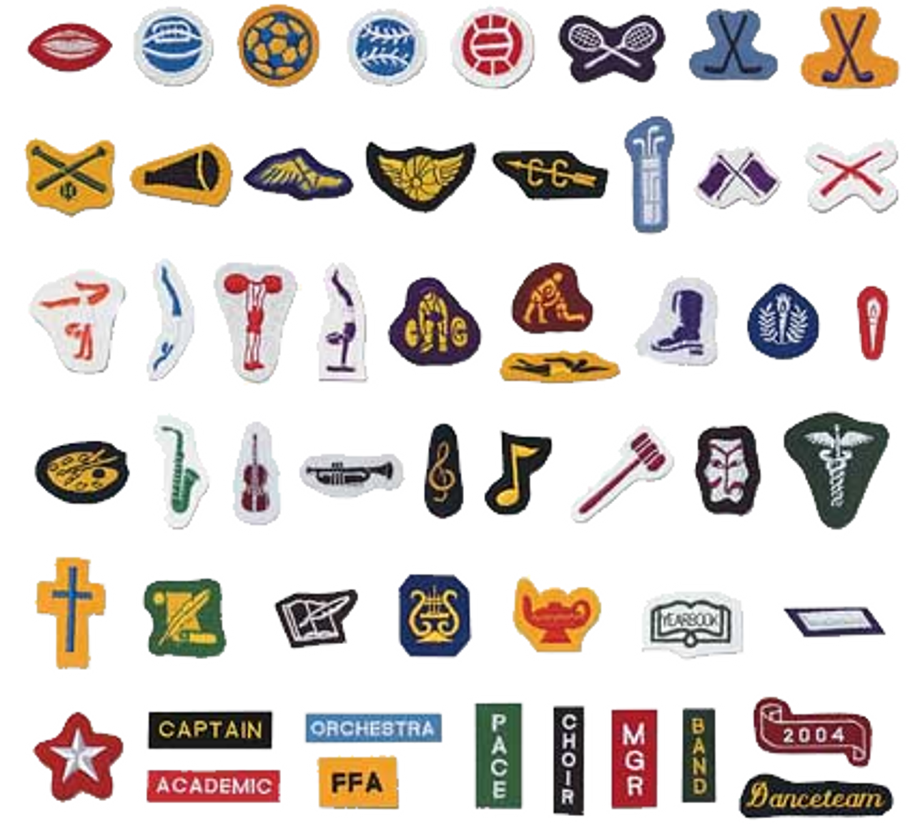 Name Patch Letterman Jacket Patch Cheer Patch Mascot Patch Sports
