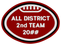 Football All District 2nd Team Award Patch