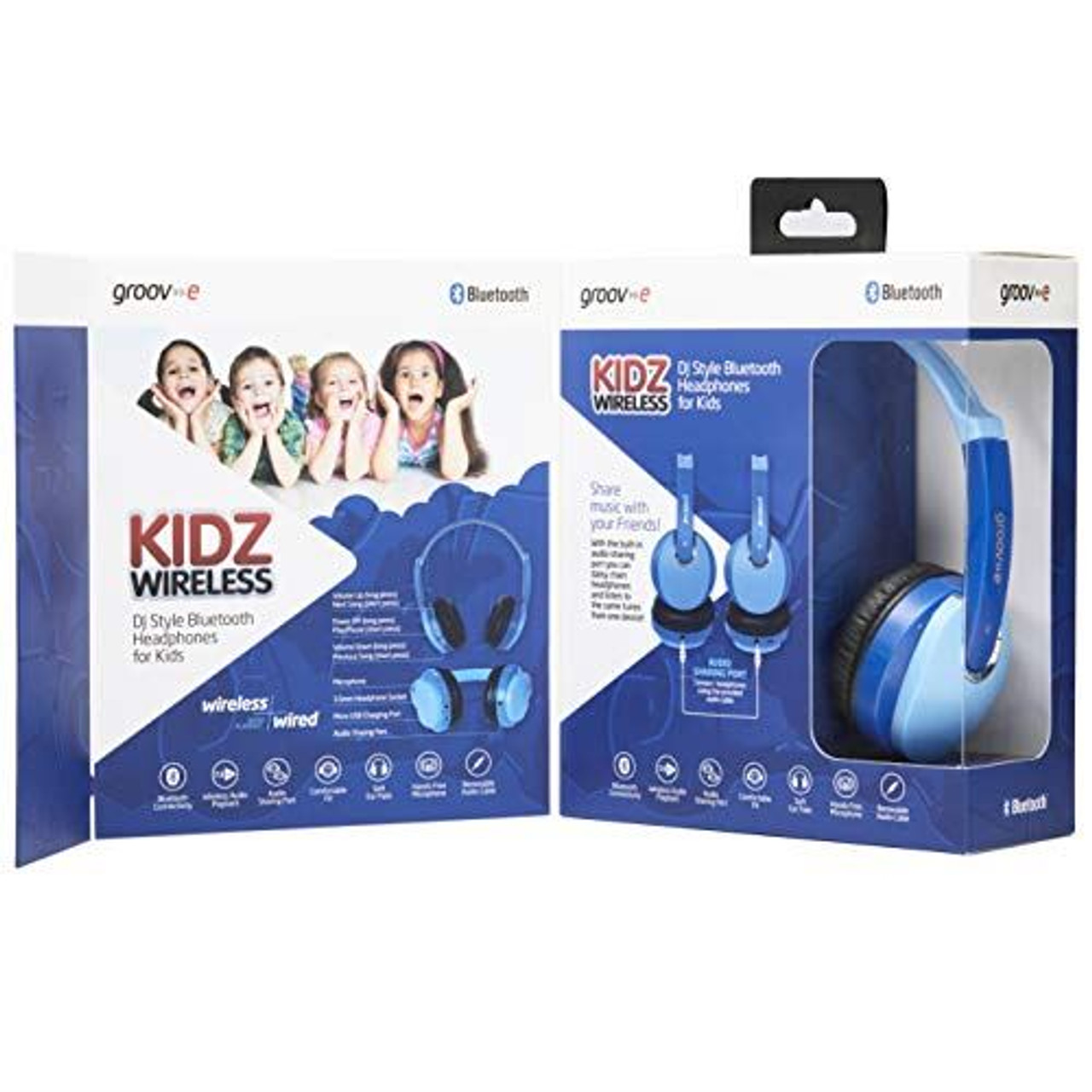 Groov-e GVBT590BE Kidz Wireless Bluetooth DJ Style Headphones - Blue