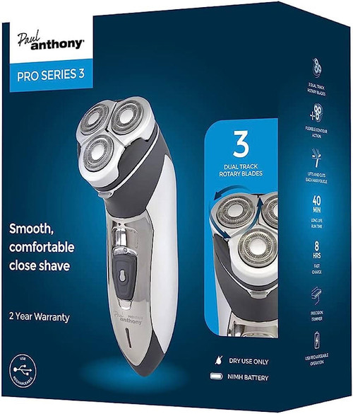 Paul Anthony ''Pro Series 3'' Titanium Rotary Shaver UK Plug