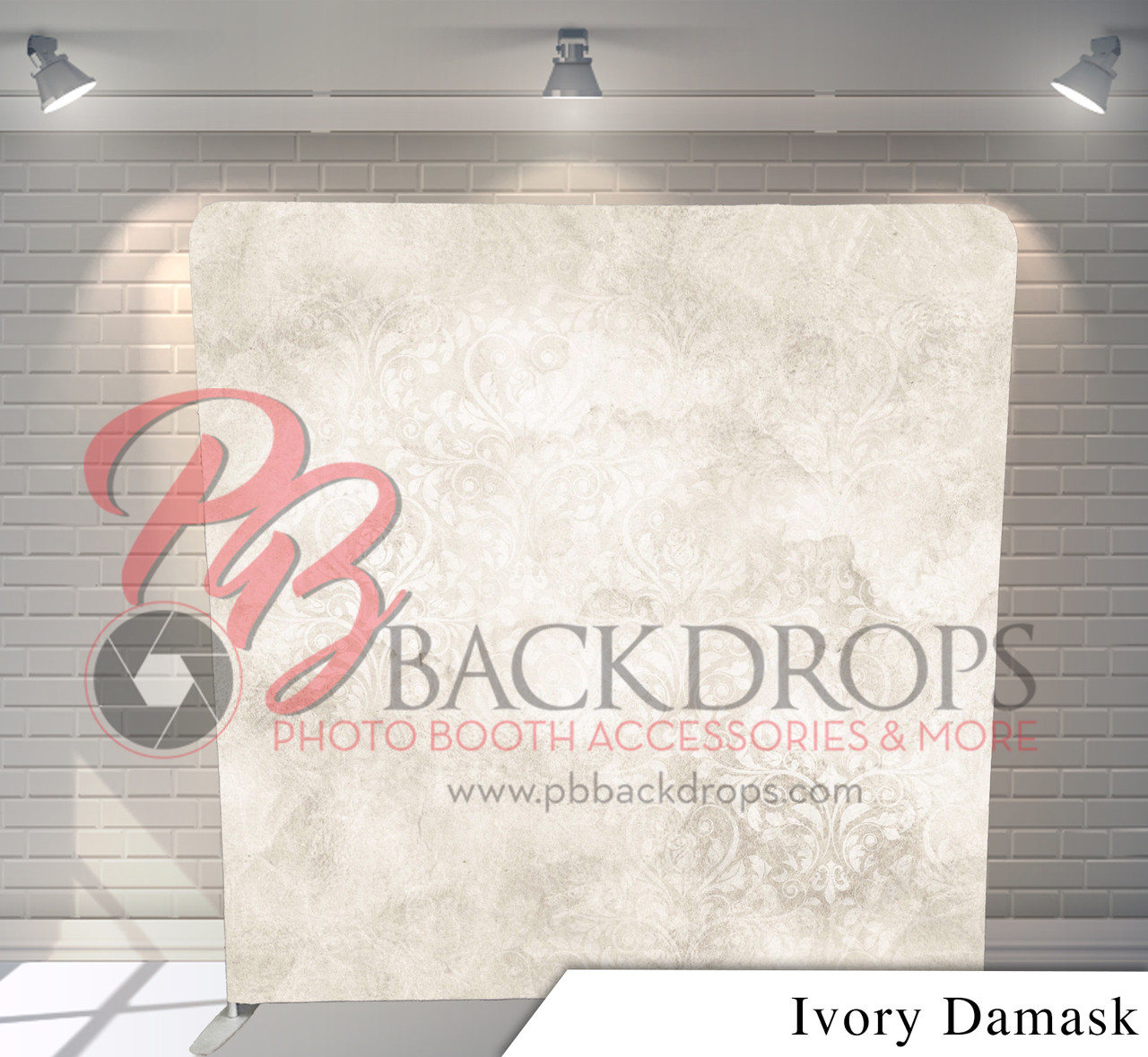Pillow Cover Backdrop (Ivory Damask) PB Backdrops