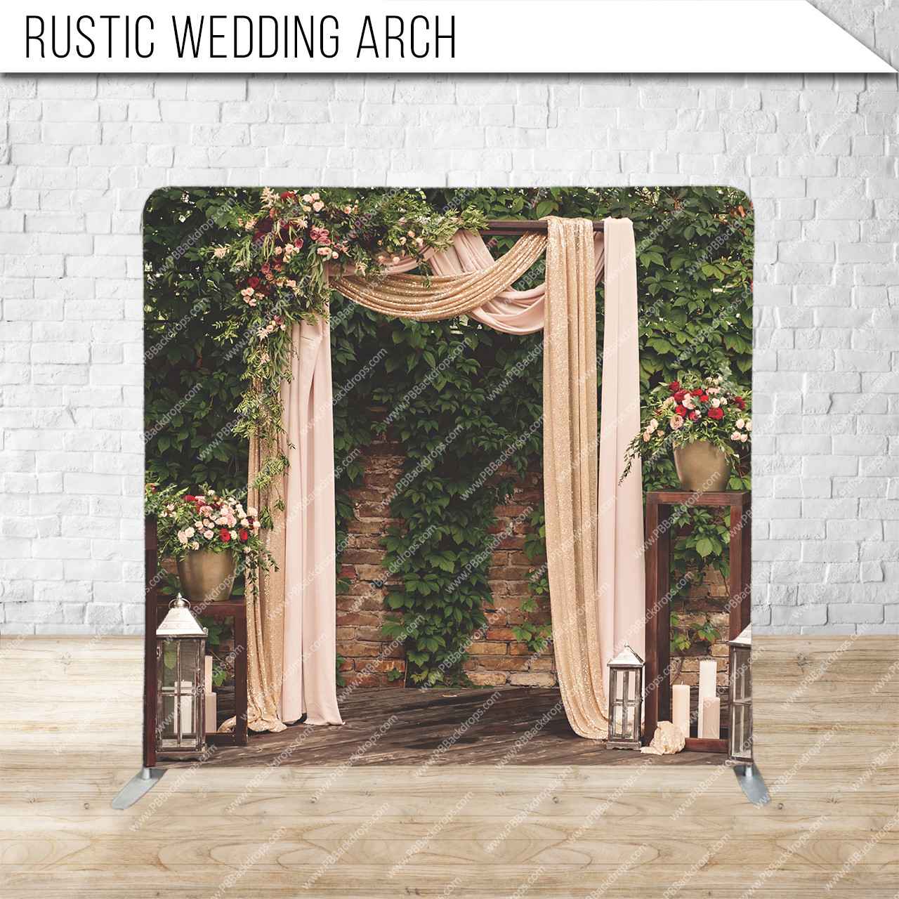 Pillow Cover Backdrop (Rustic Wedding Arch) - PB Backdrops