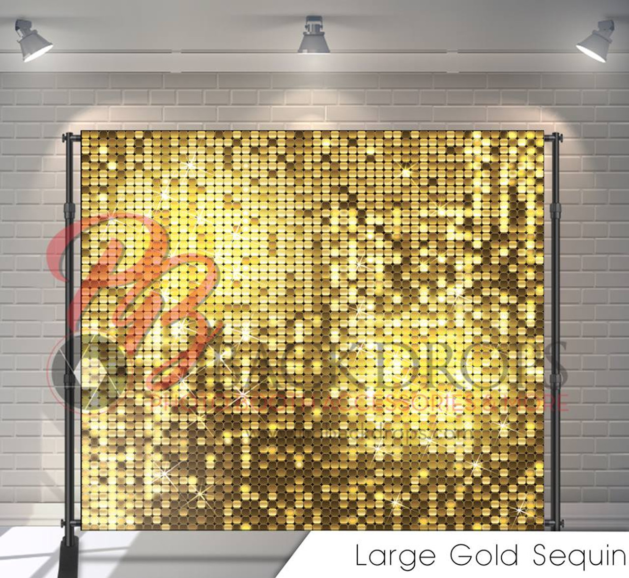 8x8 Printed Tension fabric backdrop (Large Gold Sequins) - PB Backdrops