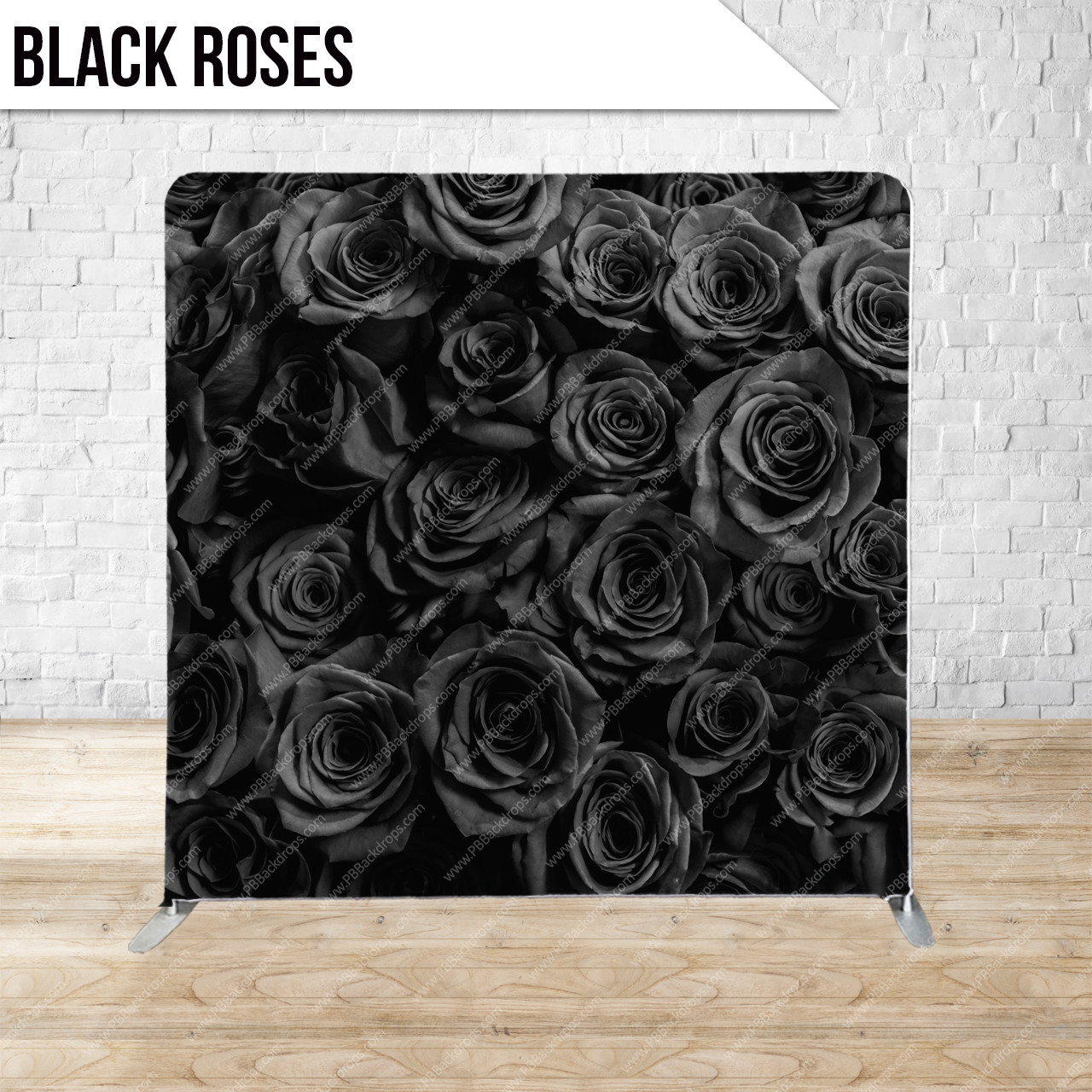 Pillow Cover Backdrop (Black Roses) PB Backdrops