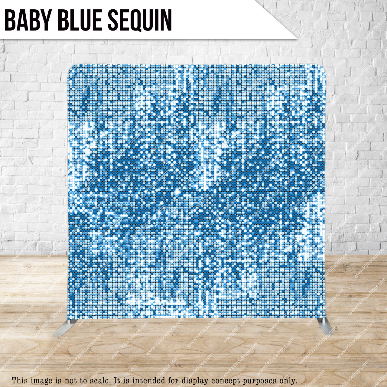 Pillow Cover Backdrop (Baby Blue Sequin) - PB Backdrops