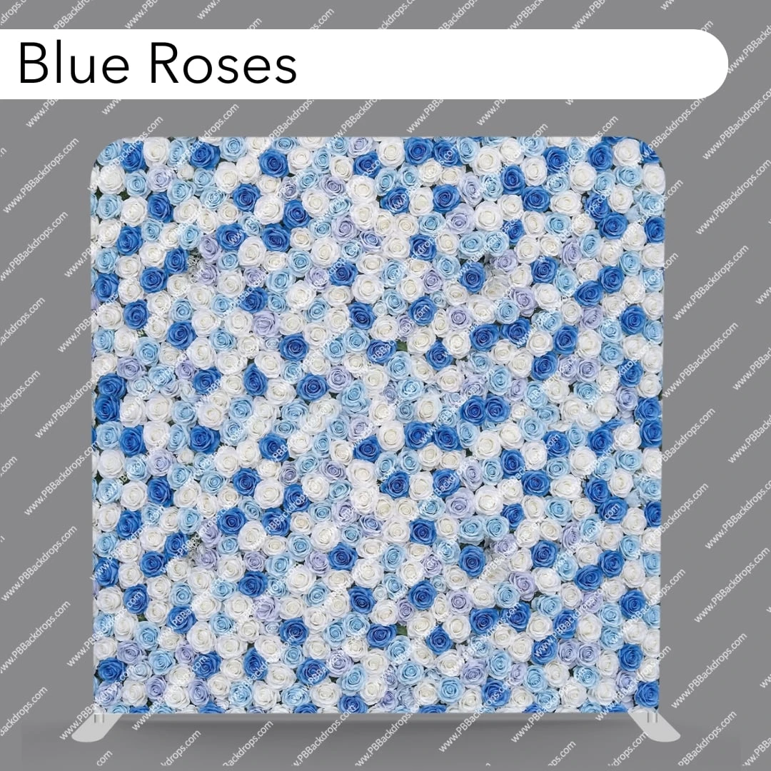 Pillow Cover Backdrop (Blue Roses) - PB Backdrops
