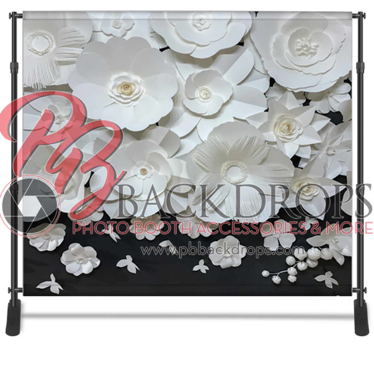 8x8 Printed Tension fabric backdrop (large paper flowers) - PB Backdrops