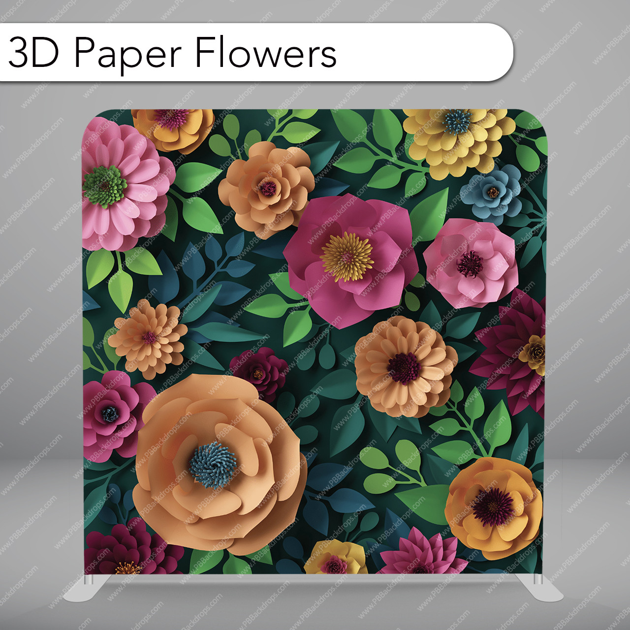 Pillow Cover Backdrop (3d Paper Flowers) - PB Backdrops